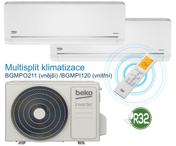 Beko BGMPO211 / BGMPI120 (2x), 220 - 240V,  nástěnná klimatizace, vnitřní a venkovní jednotka, R32