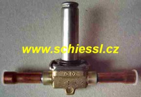 VÝPRODEJ - Ventil magnetický MDF-08023, 10mm, letovací, 45 bar, Sanhua