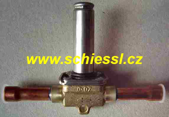 VÝPRODEJ - Ventil magnetický MDF-08021, 6mm, letovací, 45 bar, Sanhua