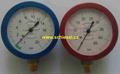 Manomentr vysokotlaký 0/45 bar, 1,0, glycerin, MA1002V18B-8252PA, Blondele