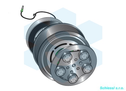 Spojka kompresoru Zexel/Seltec TM31HD, PV8, 152 mm, 12V